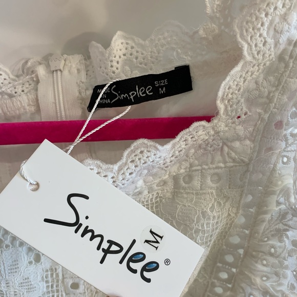 White eyelet lace mini dress - Picture 6 of 13